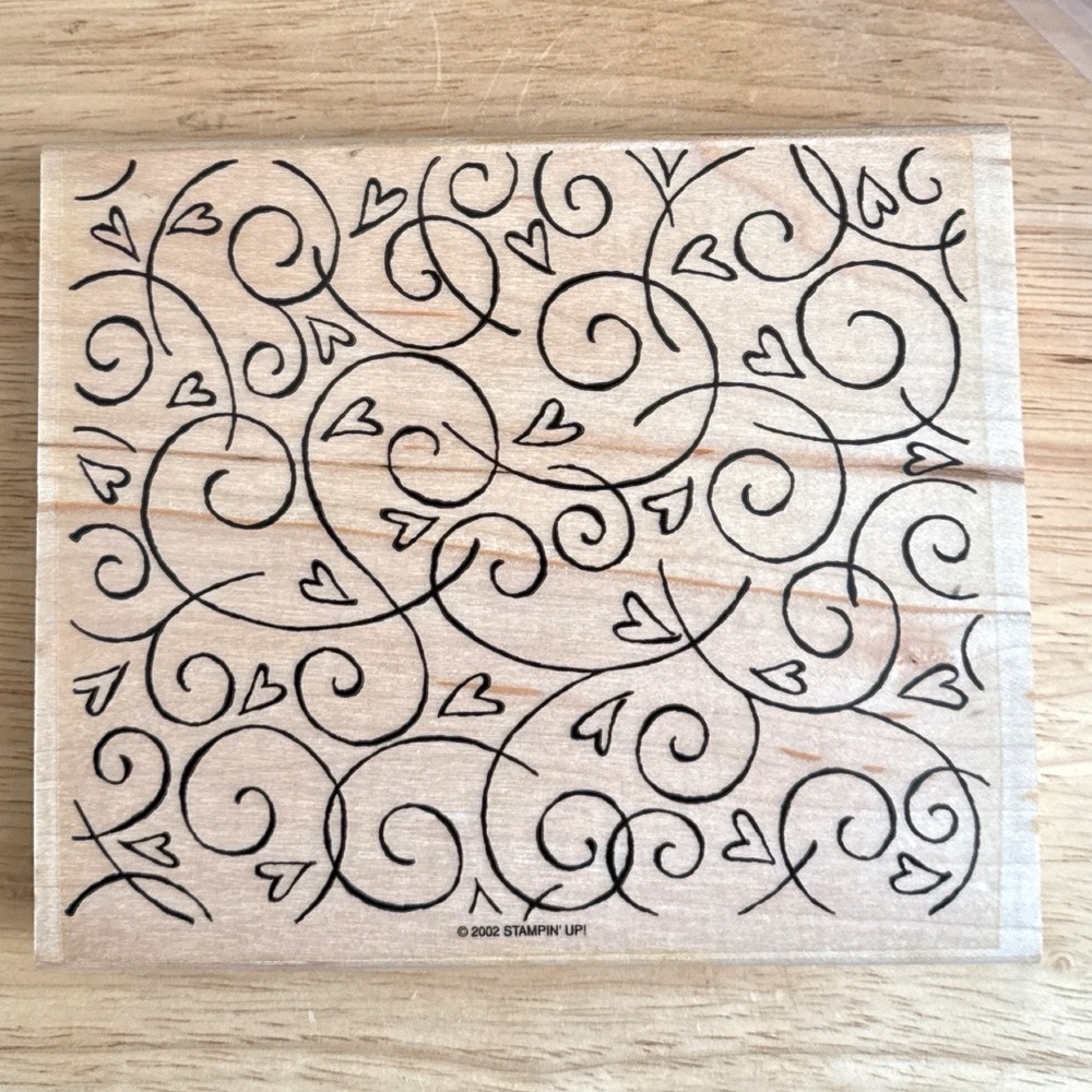 Stampin’ Up! “Soft Swirls” Background Large Stamp 2002 Retired EUC Card Making